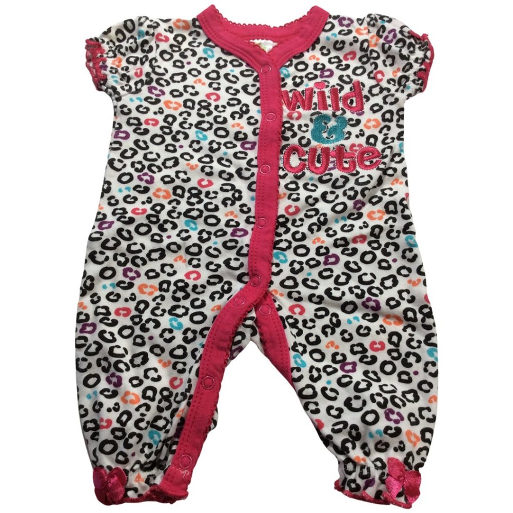 👣 5/$25 - Multicolored Leopard Print "Wild & Cute" Romper w/ Bow Details